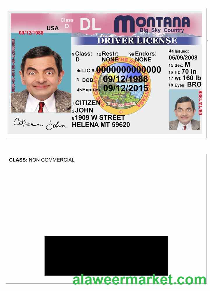 USA Montana driving license version 2